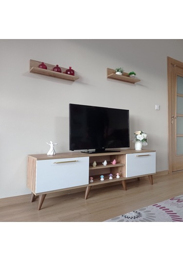 Mobilya Sepeti Ms 25 Tv Ünitesi Dolabı , Raflı , Ceviz, Beya