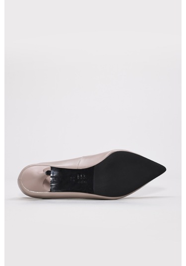 Hakiki Deri Kadın İnce Topuk Ayakkabı 215za1882 Vizon