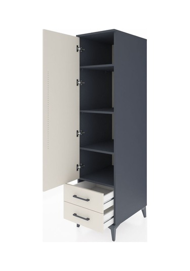 Kronos Dolap 4 Raflı 2 Çekmeceli Tek Kapaklı 44x59x182 Antras... Antrasit