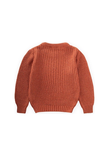 Cigit Bisiklet Yaka Selanik Triko Kazak 2-8 Yaş Kiremit Kiremit