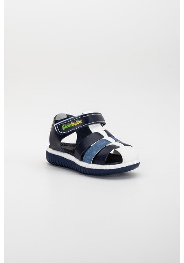 Şirin Bebe Ortopedik Kafes Lacivert Kot Erkek Bebek Sandalet-1097 Lacivert