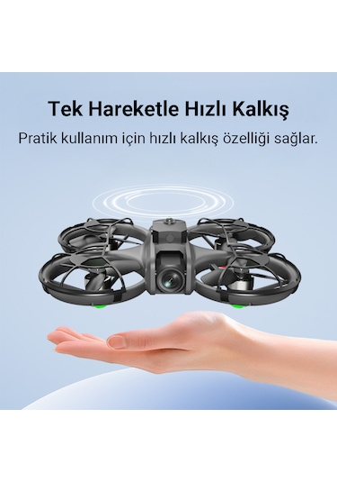 İdragon U9 Katlanabilir Mini Drone Ekranlı Kumanda Fırçasız Motor Hd Kamera Çift Bataryalı