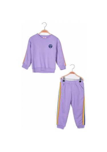 Zeyland Kız Çocuk Şeritli Eşofman Takımı Lila