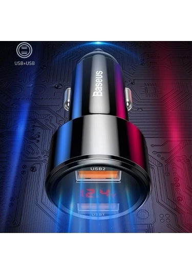 Maoyaya Baseus 45w Hızlı Şarj Araç Başlık N11.590 Dual Çıkışlı Usb Siyah Trendooze 4.0.3.0 Kh