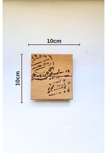4 Lü Ham 1. Sınıf Masif Ahşap El Yapımı Mektup Desenli Bardak Alt Kahverengi