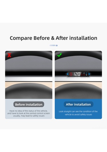 Maiyame Tesla Model 3/y 2019+ Uygun Abs Hud Ekranı - Hız/vites/sinyal/pil Seviyesi/kapı/kemer Uyarısı Gösterimi
