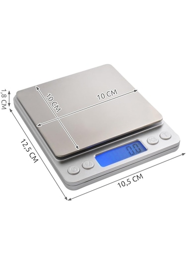 Dijital Hassas Mutfak Ve Kuyumcu Terazisi 3000gr/0.1 Hassasiyet
