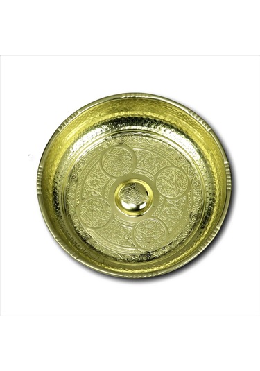 Sarı Kaplama Bakır Hamam Tası 20 CM Bakır