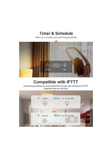 Besthome1 Sonoff Basicr2 Akıllı Wifi Anahtarı - Google Asistan Uyumlu, Zamanlayıcı, Grup Kontrolü, 100-240v