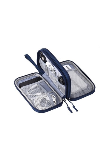 Reedark Gri Tek Katlı Dijital Aksesuar Çantası - Powerbank, Hard Disk, Usb, Kulaklık Ve Veri Kablosu İçin Toz Koruyucu Saklama Çantası