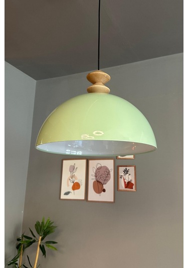 Linate Mint Q Kafa Başlık Avize Tekli Sarkıt Salon Kuaför Dekoratif Aydınlatma Mint Yeşili