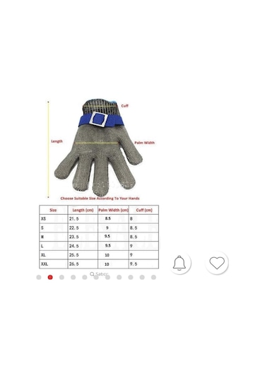 Lorbeer Kesilmez Eldiven Çelik Eldiven Kasap Eldiveni Xl Xxl Xxxl