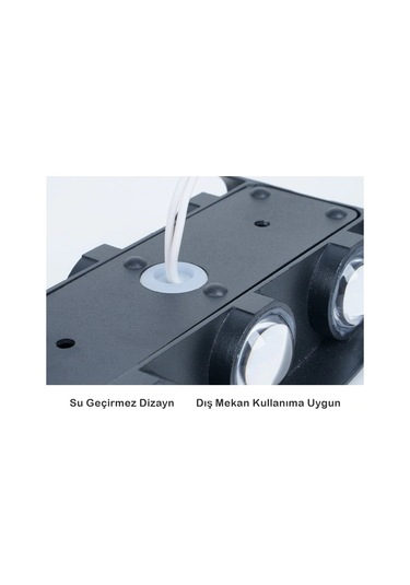 Dekoratif Çift Yönlü Duvar Aydınlatma Led Aplik Duvar Lambası Siyah