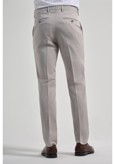 İmza Açık Krem Esnek Yandan Cepli Slim Fit Classic Pantolon 1003250106 Açık Krem