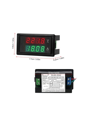Reedark 80-300v Ac Dijital Voltmetre Ampermetre - 100a Akım Ölçer, Çift Led Ekranlı Akım Trafosu İle