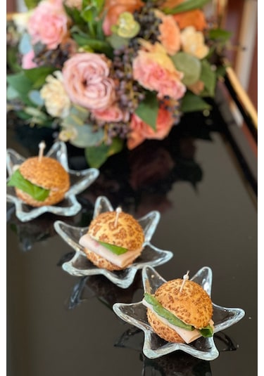 1 Adet Yıldız Cam Sosluk Çerezlik Şeffaf 12 Cm Tekli