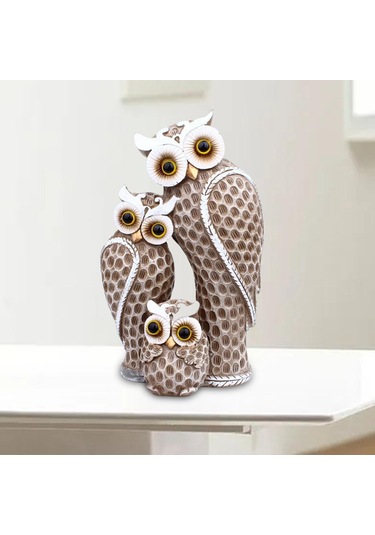 Suntek Nordic Masaüstü Baykuş Aile Heykeli Süsler Oturma