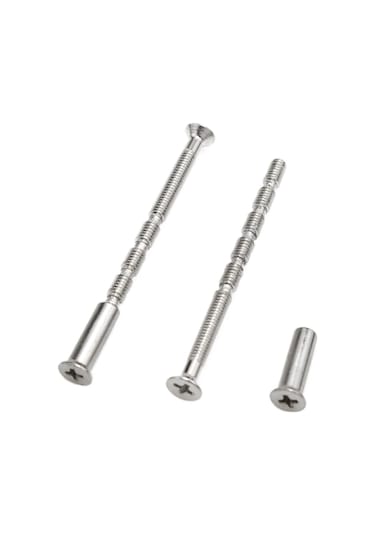 Vkemall Kapı Kolu Somun Seti M4 60mm Gümüş, 8 Adet Somun Ve 8 Adet M4 16mm Cilindir, 35-60mm Kalınlık Kapılar İçin