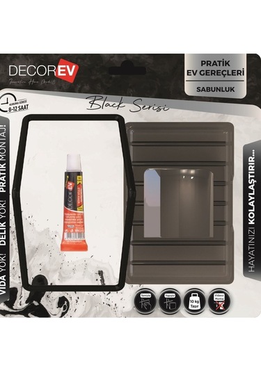 Decorev Şık Dekoratif Kullanışlı Krom Sabunluk Plastik Hazneli