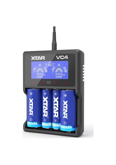 Xtar Vc4 Taşınabilir Lcd Ekranlı Li-ion/ni-mh/ni-cd Pil Şarj Cihazı