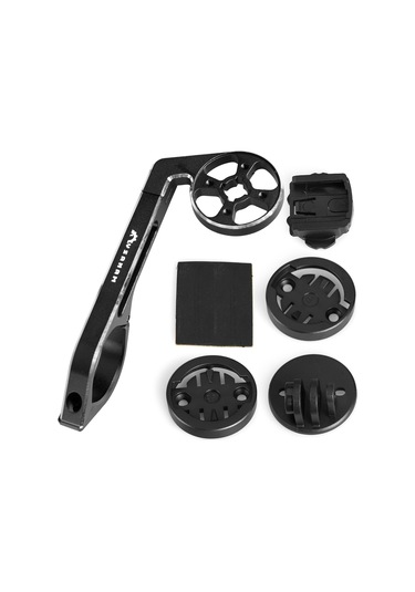 Xindoker Siyah Alüminyum + Plastik Bisiklet Bilgisayar Uzatma Tutucu - 27-33 Mm Çubuk Uyumlu, Garmin/bryton/cateye Adaptörlü Ve Spor Kamera Desteği Siyah