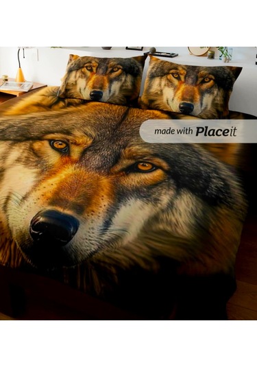 Özel Tasarım Çift Kişilik Nevresim Takımı 240x260 Cm Pamuk Saten2 Sarı - Siyah