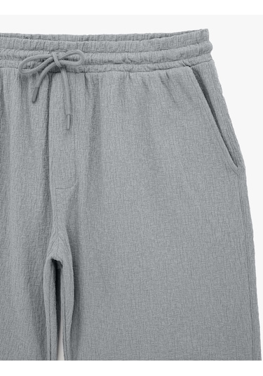 Koton Regular Fit Pamuklu Cepli Bermuda Beli Bağcıklı Şort Gri 6sam40008mk