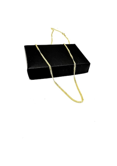 Omar Silver Unisex Gurmet 2,20 Mm Gold Altın Kaplama Gümüş Kolye