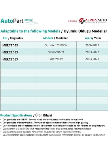 Mercedes İçin Motor, Kaput Keçe Klipsi- 10'lu