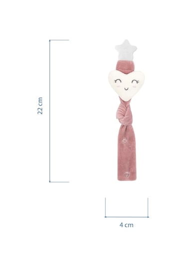 Babyjem Emzik Askısı Kalp Desen Gül Kurusu