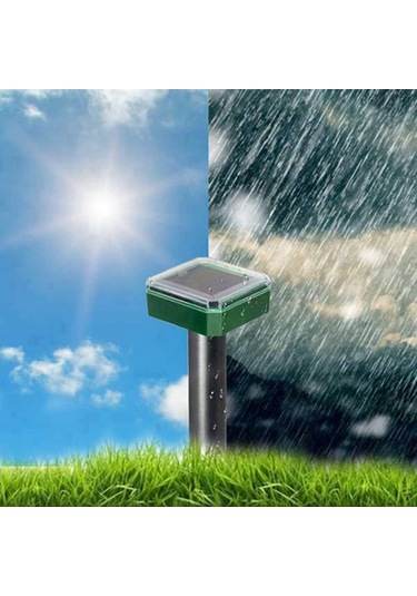 Vkemall Güneş Enerjili Ultrasonik Sırtlan Ve Fare Kovucu - Dış Mekan Hayvan Engelleyici Yeşil Kare, 6 Adet