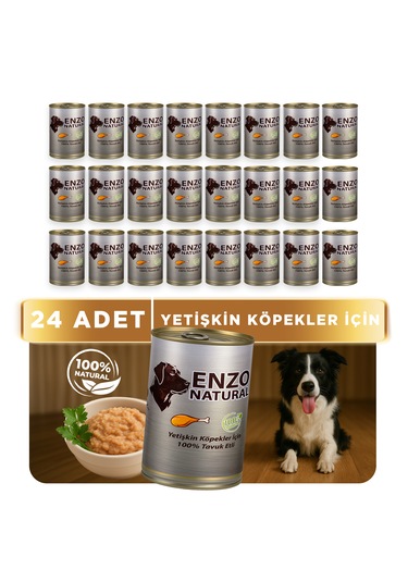 Enzo Natural Tavuk Etli Yaş Köpek Maması 410 Gr X 24