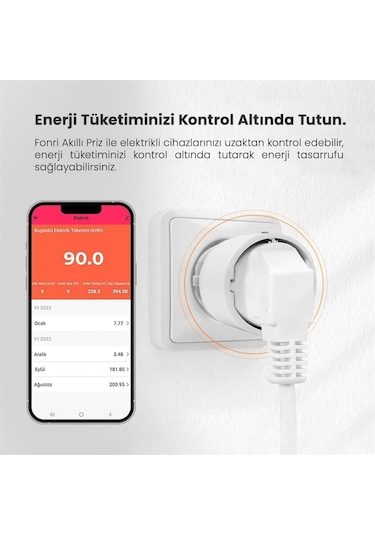 Fonri Nas-wr01w6 Akım Korumalı Wi-fi + Bluetooth Akıllı Priz 16a