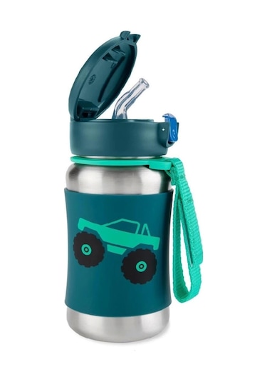 Skip Hop Zoo Pipetli Paslanmaz Çelik Suluk 350 Ml Kamyon Çok Renkli