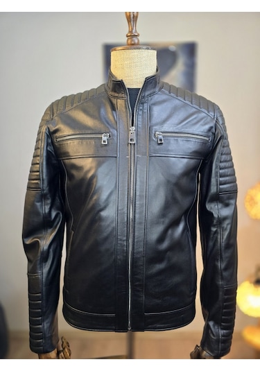 Always Leather Hakiki Kuzu Derisi Erkek Deri Mont 1803340034c Siyah