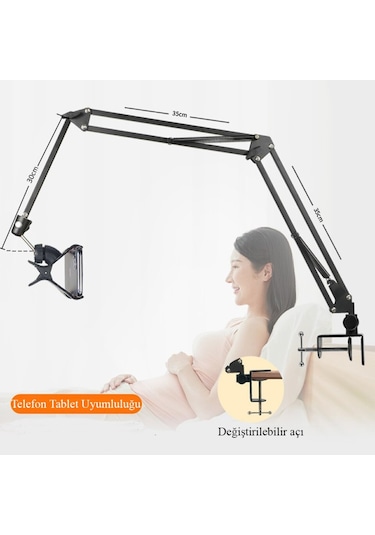 Dailytech 360 Derece Uzun Kol Tablet Telefon Tutucu Stand Stant