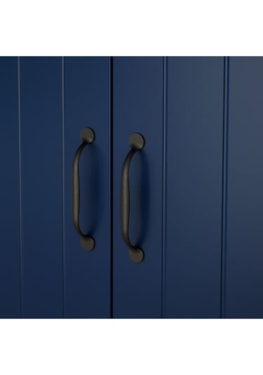 Büfe, Derinlik: 37.5 Cm Yükseklik: 90 Cm Genişlik: 120 Cm Depolama Ve Organizasyon Vitrin Mavi-siyah Mavi