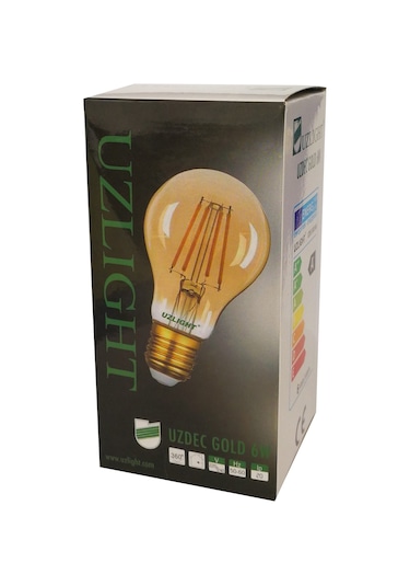 Uzlight Rustik LED Ampul E27 Duy Sarı Işık 6 W 10'lu