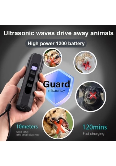 Willowhaven Led Fenerli Ses Dalgası Teknolojili Parlak Siyah Hayvan Kovucu 3 Mod Usb Şarj Edilebilir Köpekler Kediler Sincaplar İçin El Tipi Sönik Kovucu