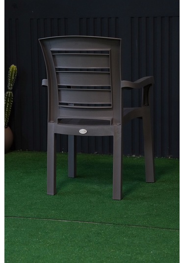 Alezy Didim İstiflenebilir Bahçe Balkon Koltuk Sandalye 6 Adet Gri