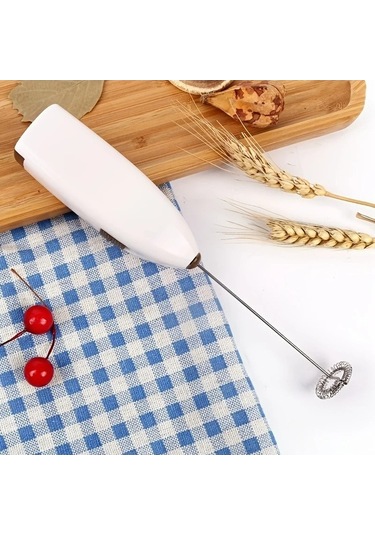 Ulzyvf Yumurta Süt Süt Mutfak Mini Mikseri Köpürtücü Köpürtücü Kahve İçecek Gereçleri Elektrikli El Çırpıcı Beyaz Beyaz Akülü Ek Beyaz