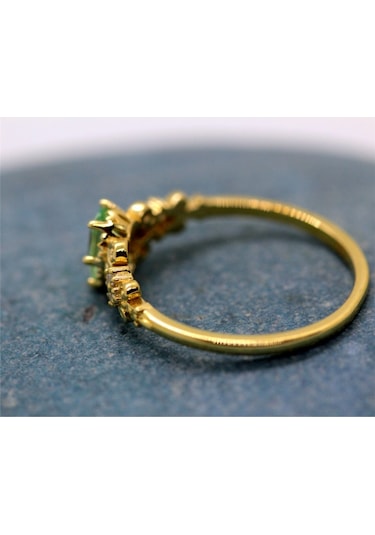Carla Green Topaz Evlilik Teklifi Yüzüğü-Vintage Green Topaz Hedi