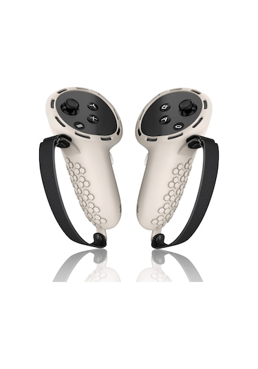 Meta Quest 3 Vr Kolu Denetleyici Kılıfı İçin 1 Çift Kaymaz Silikon Kılıf - Bej