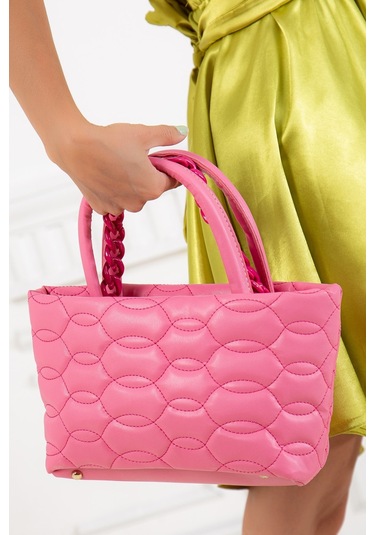 Kapitone Dikişli Zincirli Fuşya Kadın Omuz Çantası-1987 - Kadın - Kız Fuşya