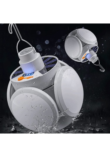 Eunewr Solar Enerji Kamp Lambası, 45 Led Kamp Lambası, Kancalı Mavi