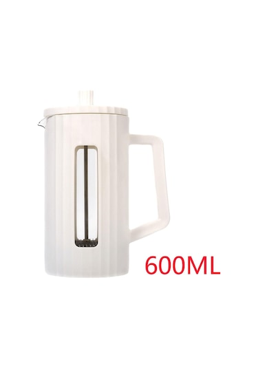 Suntek Fransız Presleme Cezve Kahve Su Isıtıcısı Beyaz-600ml Beyaz