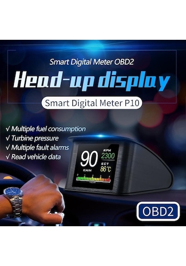 Yifomall Araç Hud Göstergesi - Hız, Su Sıcaklığı Ve Obd Uyarıları İçin Akıllı Head-up Ekran