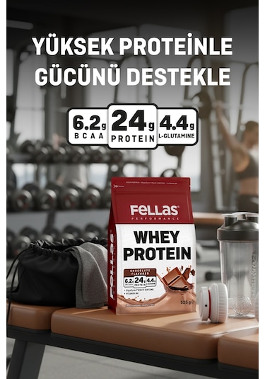Fellas Whey Protein Tozu 1050 G - Çikolata Aromalı 525 G x 2 Çikolata