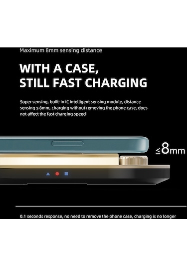 Butu X3 15w 3'ü 1 Arada Manyetik Kablosuz Şarj Cihazı Siyah