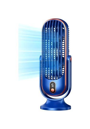 Gajeena Usb Şarjlı Masaüstü Fan, 5 Hızlı Ayarlı, 720 Sallanabilir, 22 Db Sessiz, 1800mah Batarya, Mavi - Z16 Pro